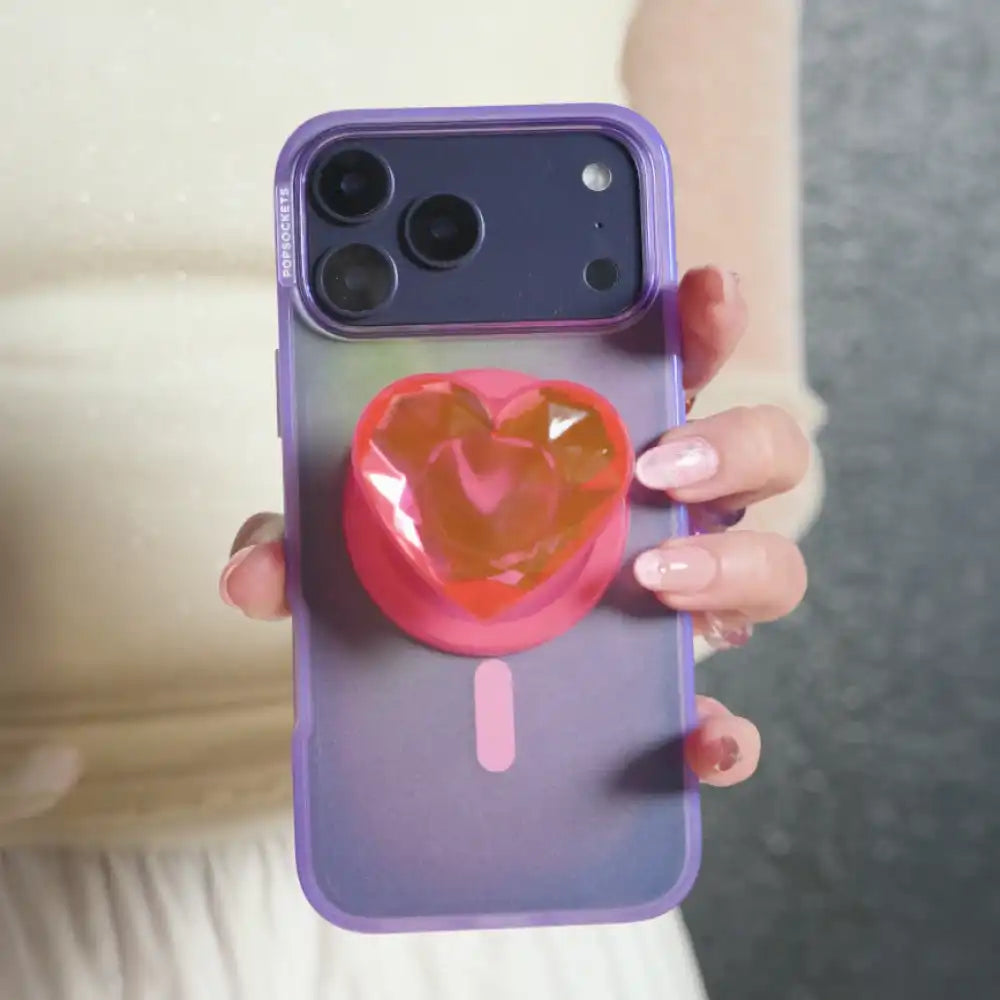 Crystal Heart Frost — MagSafe PopGrip