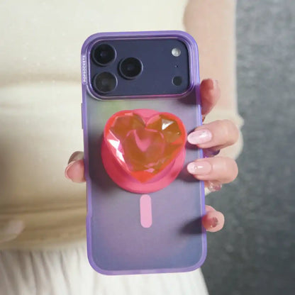 Crystal Heart Frost — MagSafe PopGrip