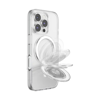 Clear Glitter — MagSafe Kick-Out Grip & Stand