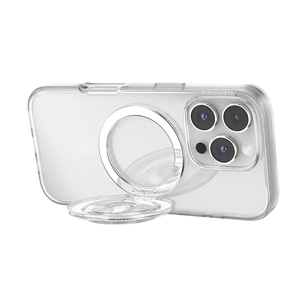 Clear Glitter — MagSafe Kick-Out Grip & Stand