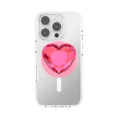Crystal Heart Frost — MagSafe PopGrip