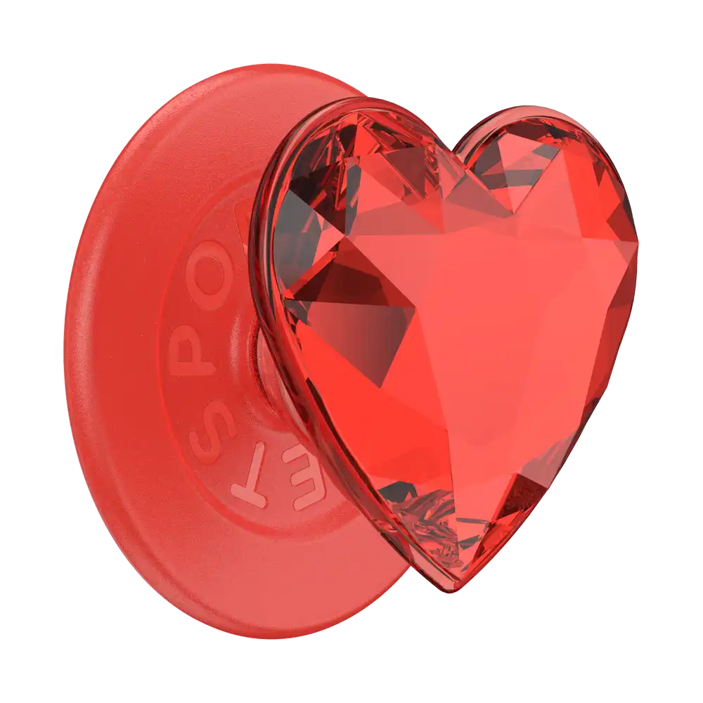Crystal Heart Rosso — MagSafe PopGrip