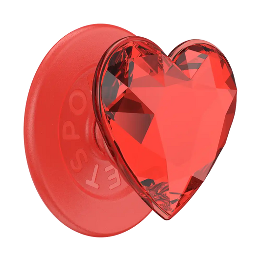 Crystal Heart Rosso — MagSafe PopGrip