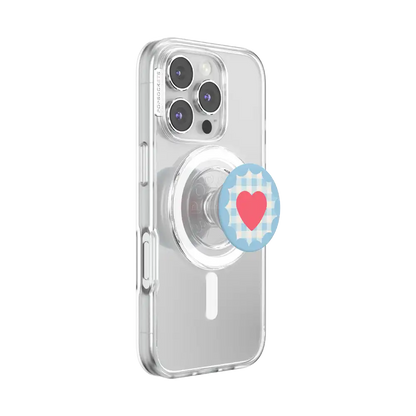 Gingham Heart — MagSafe PopGrip