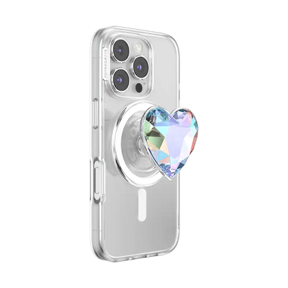 Iridescent Crystal Heart — MagSafe PopGrip