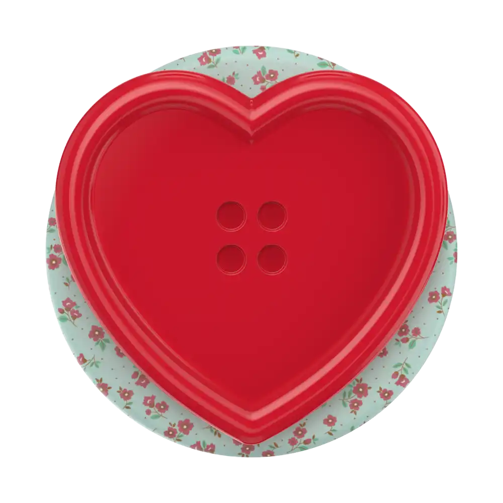 Resin Button Heart — MagSafe PopGrip