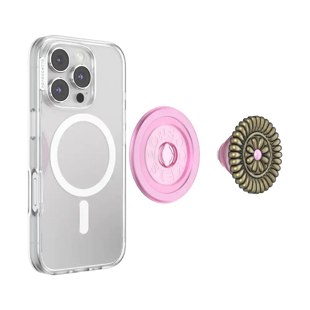 Enamel Stamped Pink — MagSafe PopGrip
