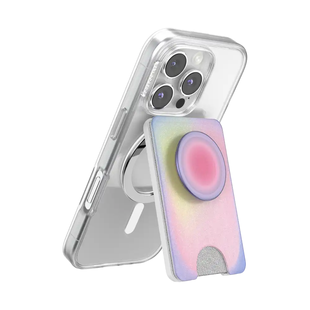 Opalescent White — MagSafe Kick-Out PopWallet+ & Stand