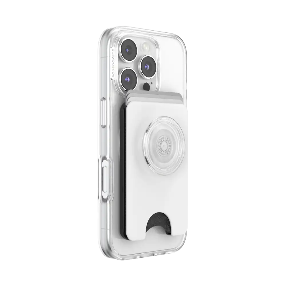 White — MagSafe Kick-Out PopWallet+ & Stand