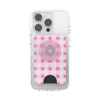 Blush Gingham — MagSafe PopWallet+