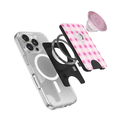 Blush Gingham — MagSafe PopWallet+
