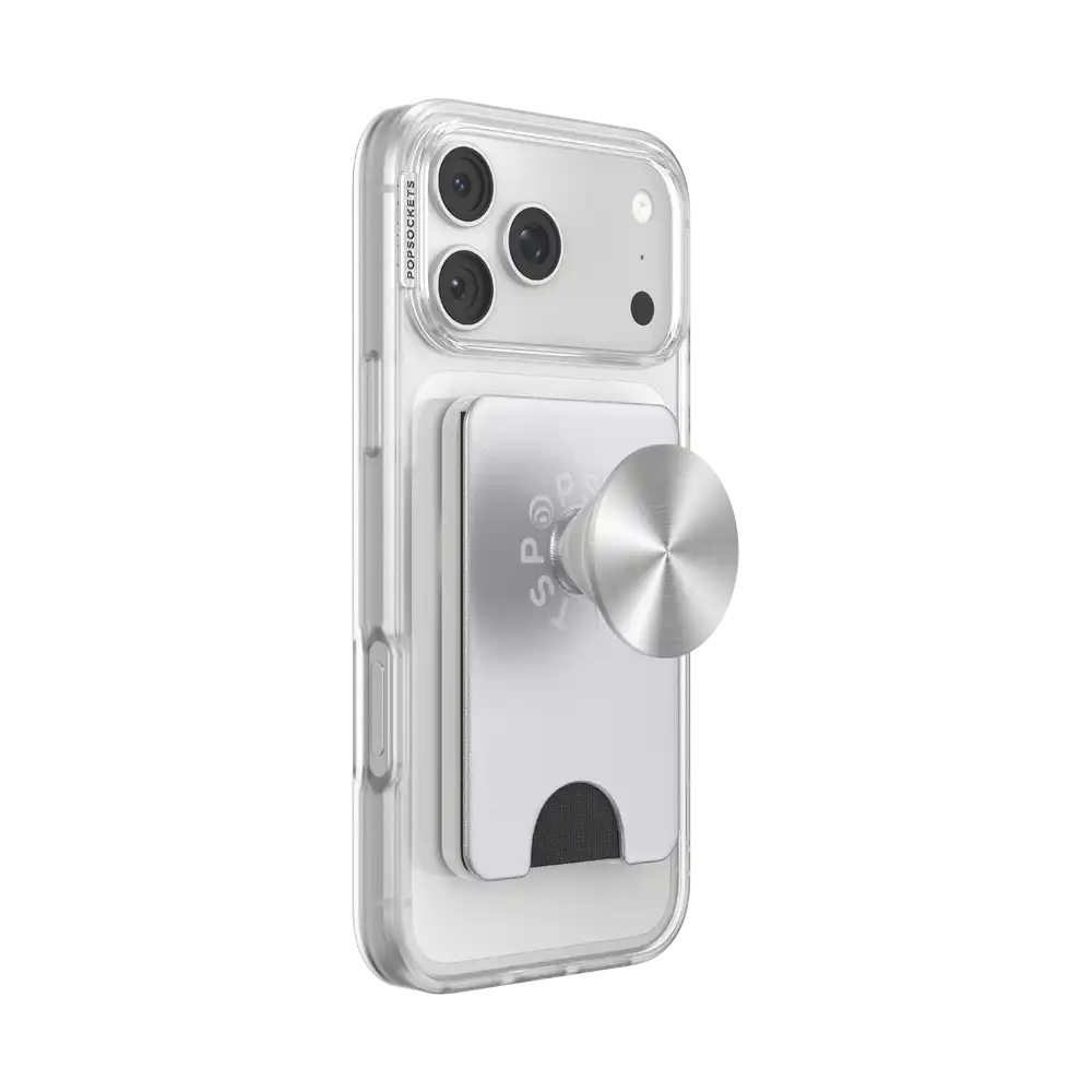 Silver Radial — MagSafe Kick-Out PopWallet+ & Stand