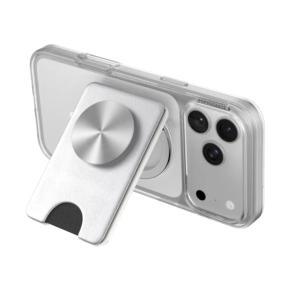 Silver Radial — MagSafe Kick-Out PopWallet+ & Stand