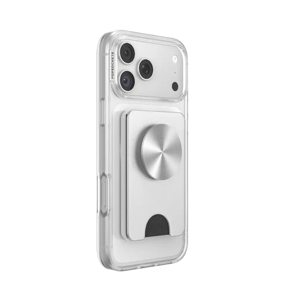 Silver Radial — MagSafe Kick-Out PopWallet+ & Stand