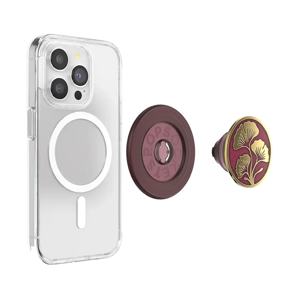 Enamel Ginkgo Oxblood — MagSafe PopGrip