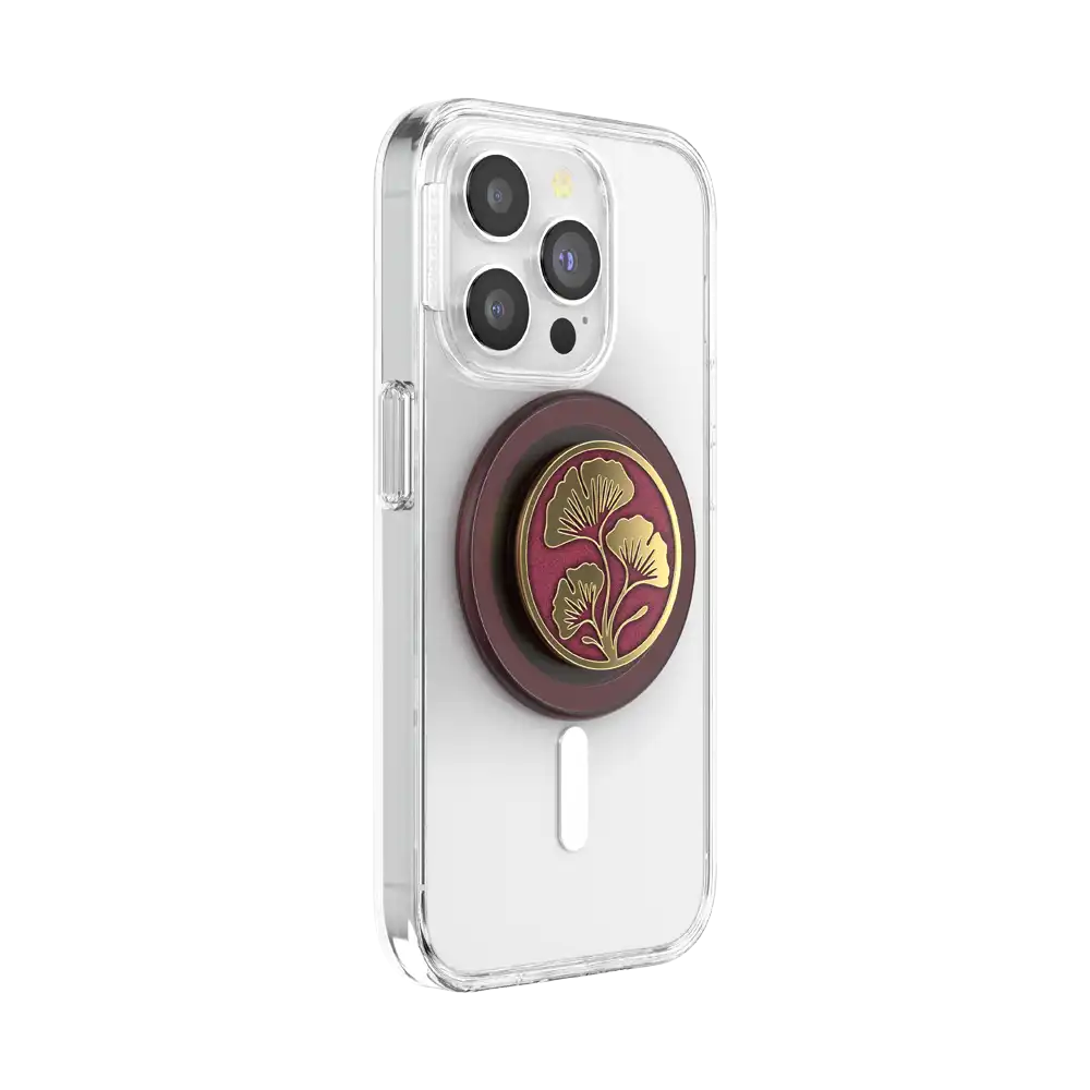 Enamel Ginkgo Oxblood — MagSafe PopGrip