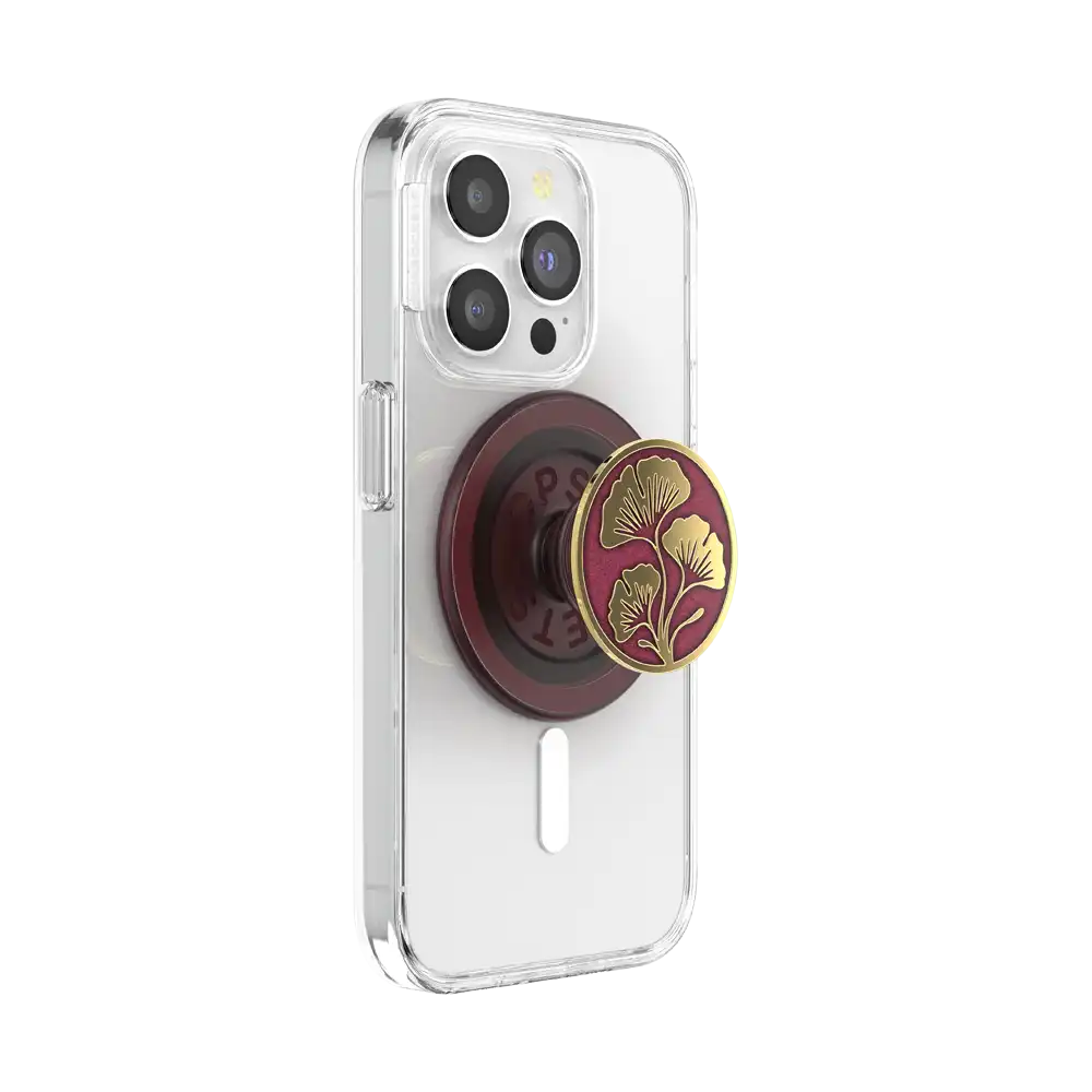 Enamel Ginkgo Oxblood — MagSafe PopGrip