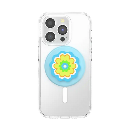 Molded Flower Kaleidoscope Blue — MagSafe PopGrip