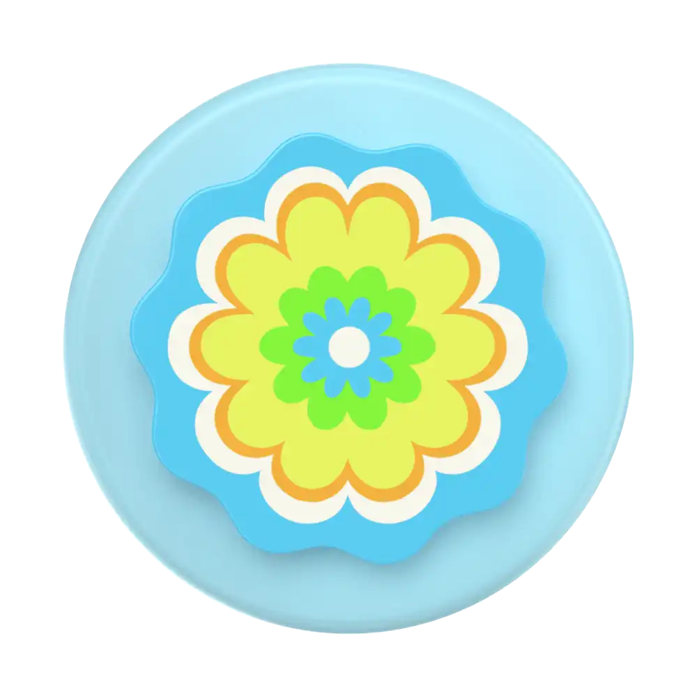 Molded Flower Kaleidoscope Blue — MagSafe PopGrip