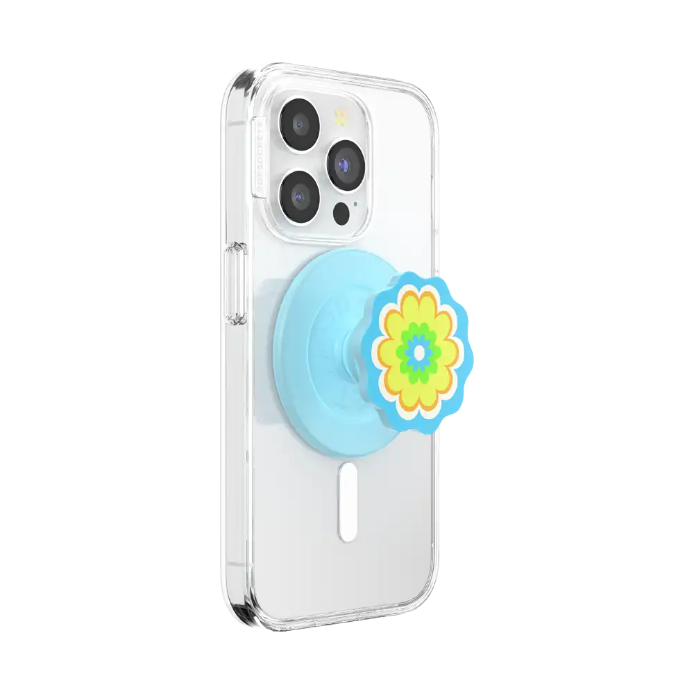 Molded Flower Kaleidoscope Blue — MagSafe PopGrip