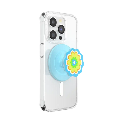 Molded Flower Kaleidoscope Blue — MagSafe PopGrip