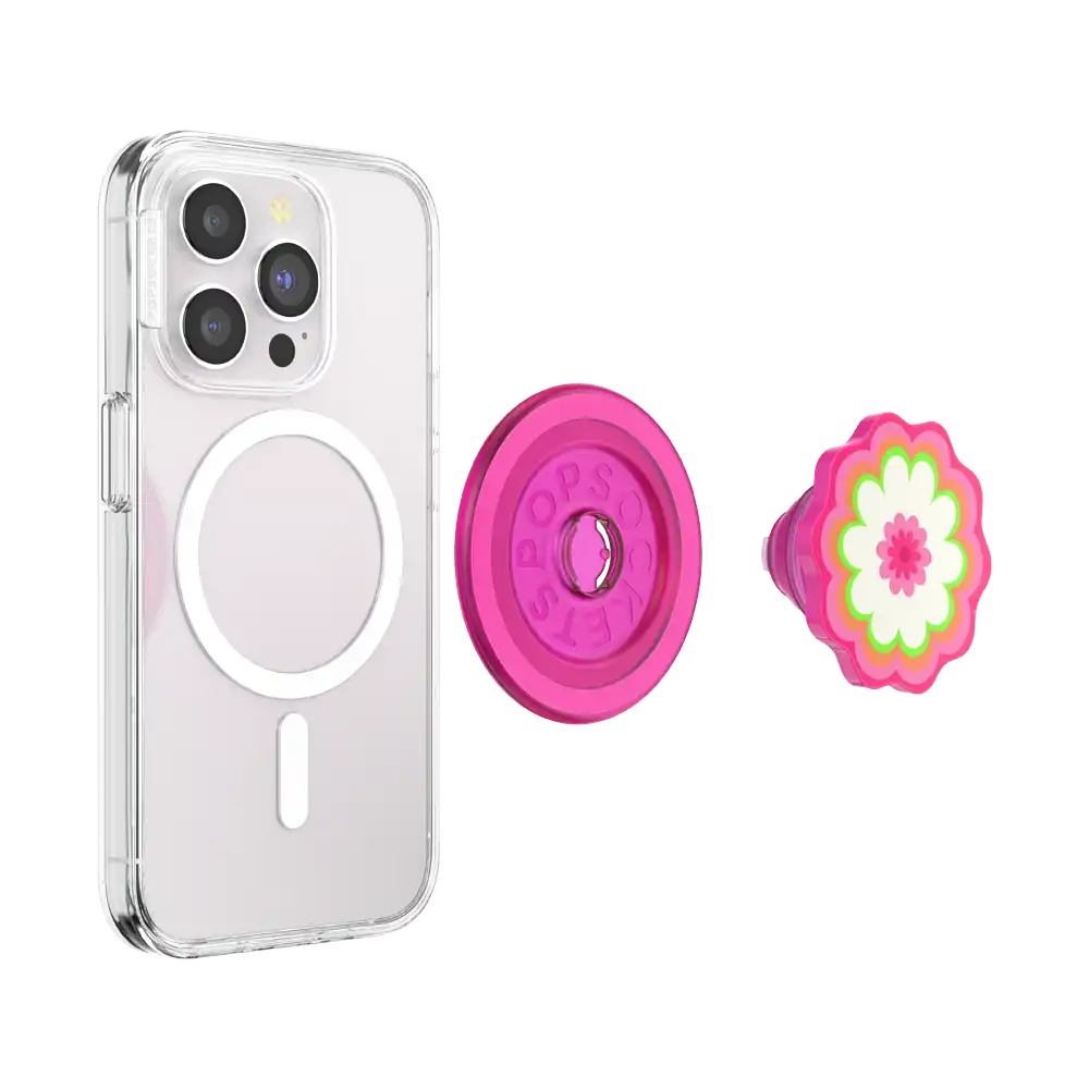 Molded Flower Kaleidoscope Pink — MagSafe PopGrip