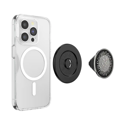 Enamel Hammered Sun Black — MagSafe PopGrip