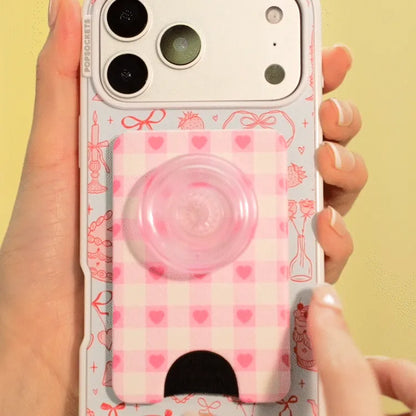 Blush Gingham — MagSafe PopWallet+